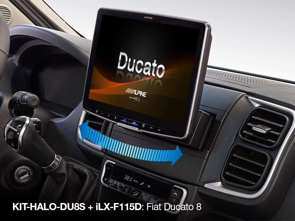 Alpine iLX-F115DU8S Autoradio met 1DIN-chassis met draaibaar 11-inch capacitief WXGA-scherm, met DAB+ digitale radio voor Fiat Ducato 8