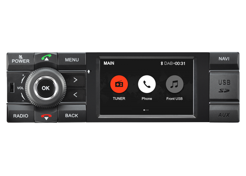 1-DIN Navi Radio 3,5" TFT TouchMonitor DAB+/FM/AM/USB/BT