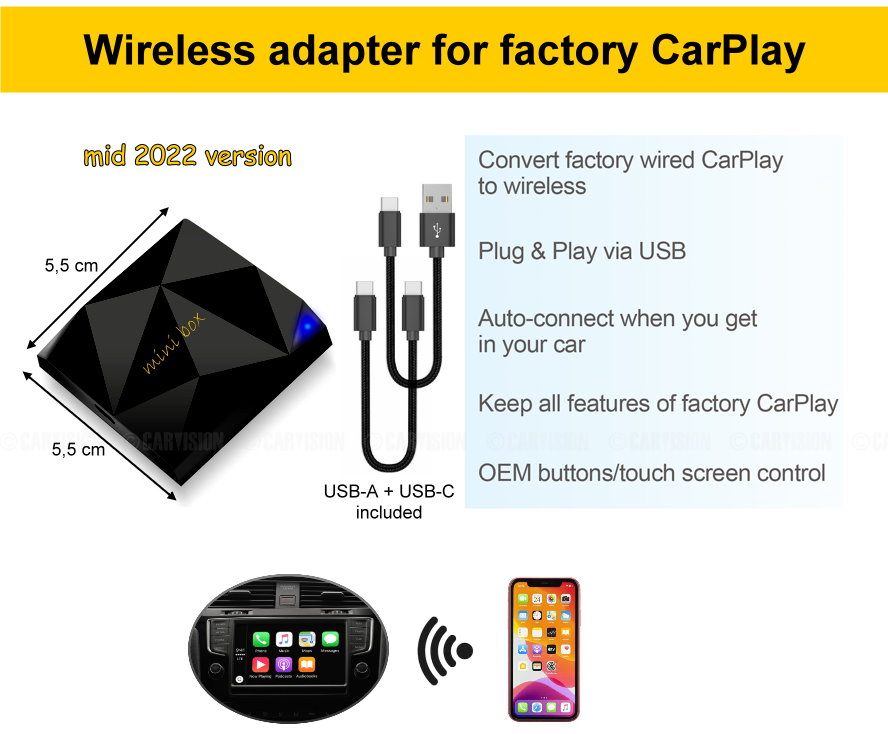 Draadloos CarPlay Adapter