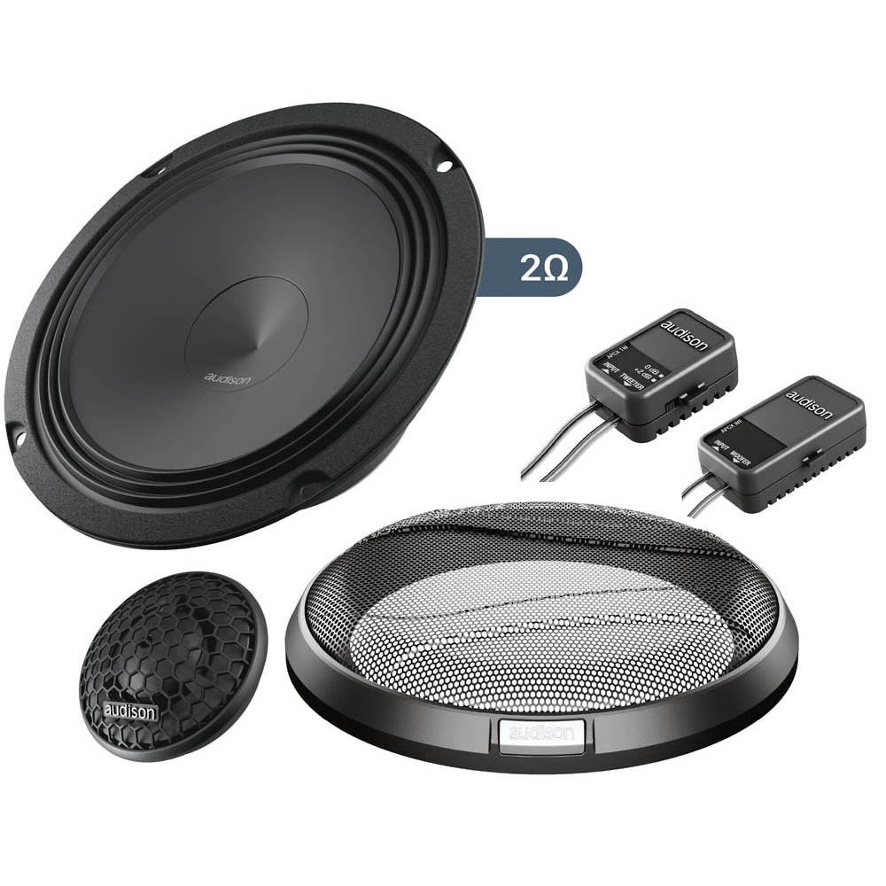 Audison Prima APK 165 2 ohm - 2 weg compo 165mm 2 ohm met speakergrill