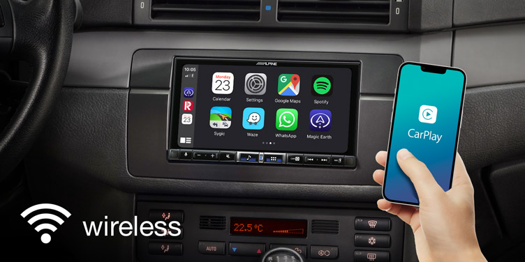 Alpine iLX-705E46 Premium 2DIN Digital Media Station voor BMW E46, autoradio met DAB+ digitale radio, Apple CarPlay en Android Auto compatibiliteit