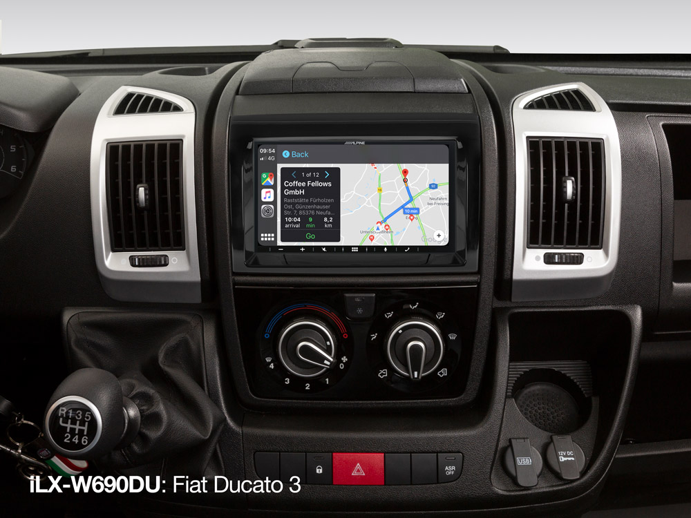 Alpine iLX-W690DU 7” digitaal mediastation, met DAB+. Compatibiliteit met Apple CarPlay en Android Auto voor Fiat Ducato 3, Citroen Jumper 2 en Peugeot Boxer 2